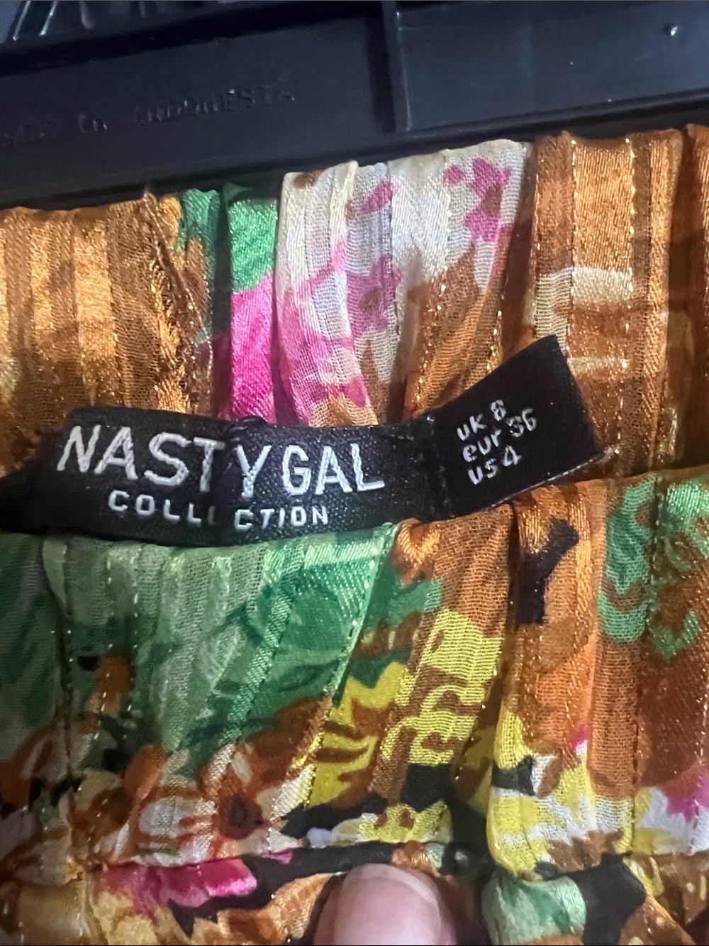Nasty Gal Floral Midi Skirt in Mustard, Green & Pink - Picture 2 of 3